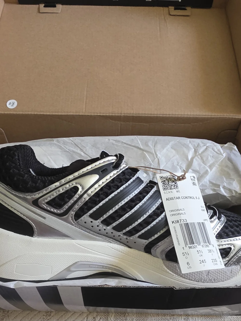 adidas Adistar Control 5 Black/Silver Metallic - NWT 6Y-7W